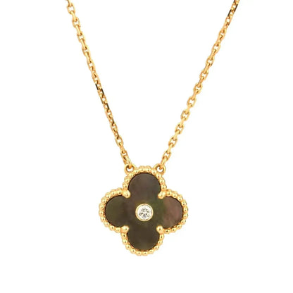 [Royal Top]CLOVER 15MM DIAMOND AND MOTHER-OF-GREY NECKLACE