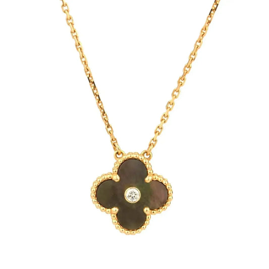 [Royal Top]CLOVER 15MM DIAMOND AND MOTHER-OF-GREY NECKLACE