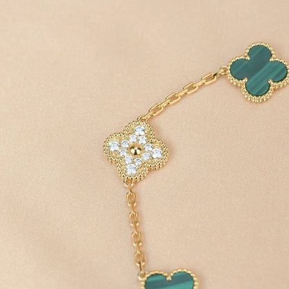 [Royal Top] CLOVER 5 MOTIF MALACHITE BRACELET COLLECTION
