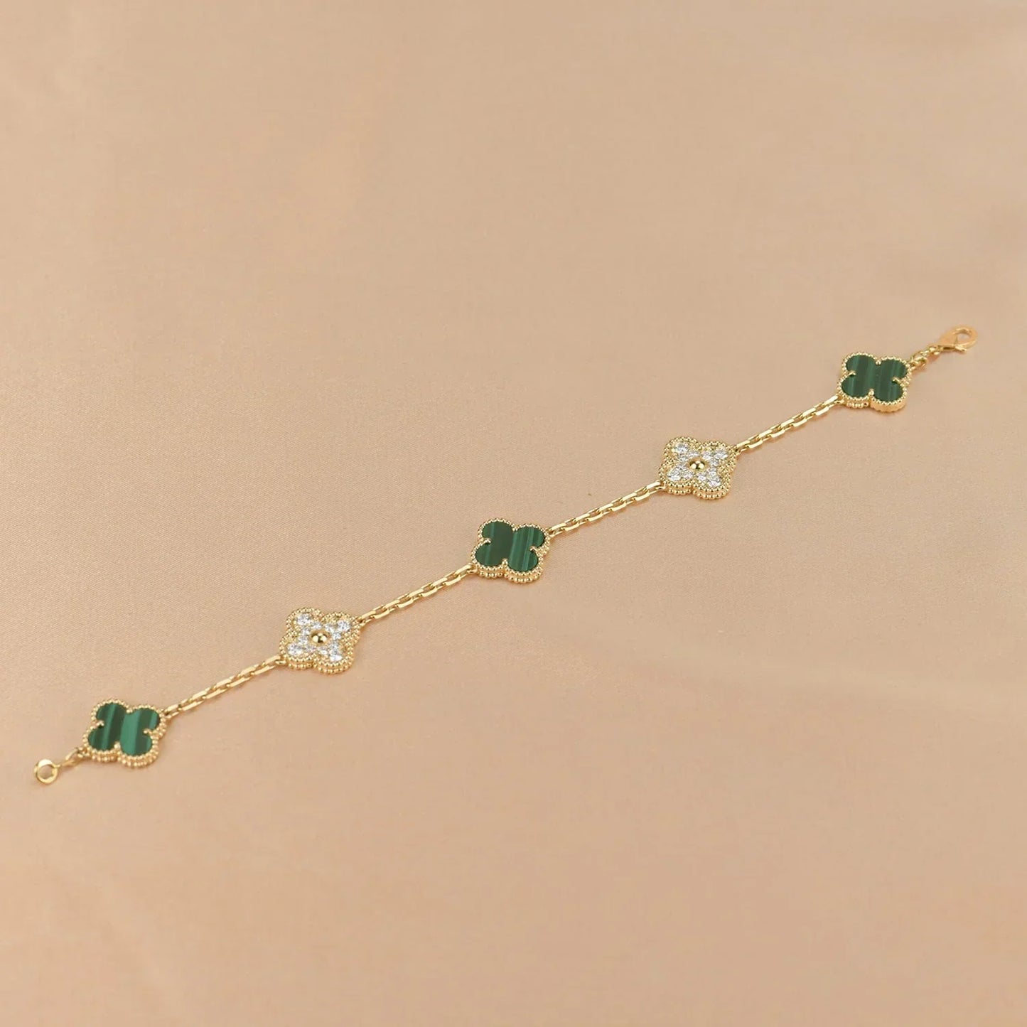 [Royal Top] CLOVER 5 MOTIF MALACHITE BRACELET COLLECTION