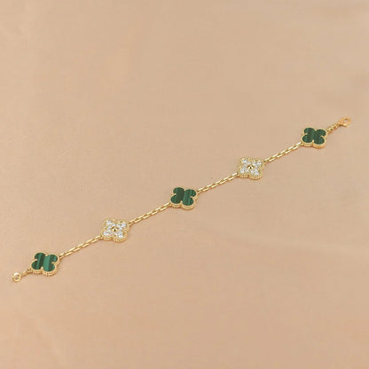 [Royal Top] CLOVER 5 MOTIF MALACHITE BRACELET COLLECTION