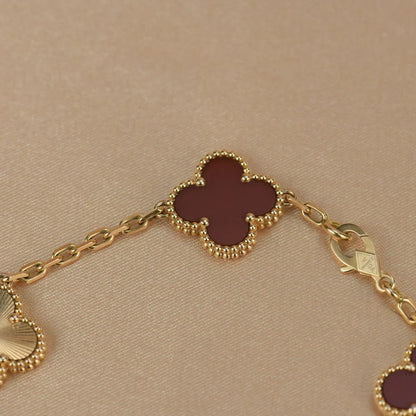 [Royal Top] CLOVER 5 MOTIF RED CORNELIAN BRACELET COLLECTION
