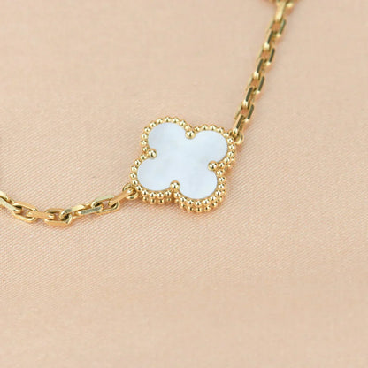 [Royal Top]CLOVER WHITE PEARL MOP 5 MOTIF BRACELET COLLECTION