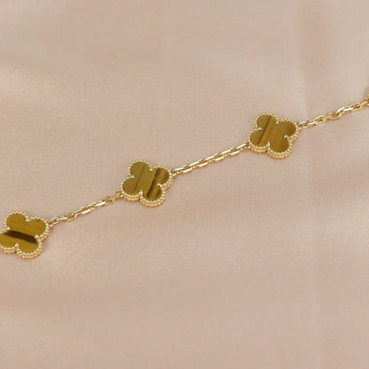 [Royal Top] CLOVER 5 MOTIFS TIGER EYE BRACELET COLLECTION