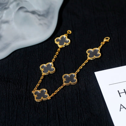 [Royal Top]CLOVER 5 MOTIF ROCK CRYSTAL BRACELET