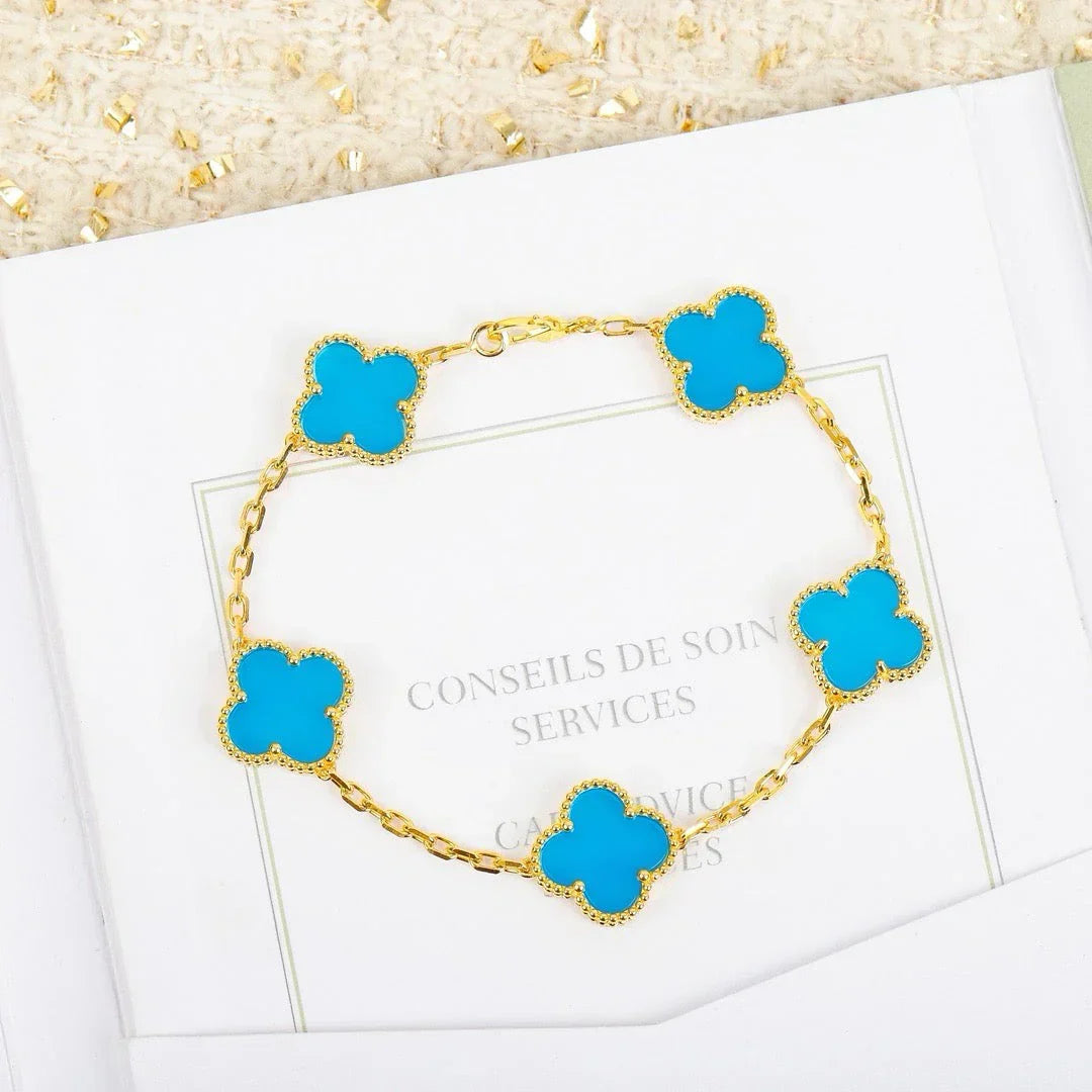 [Royal Top] CLOVER 5 MOTIF TURQUOISE BRACELET COLLECTION