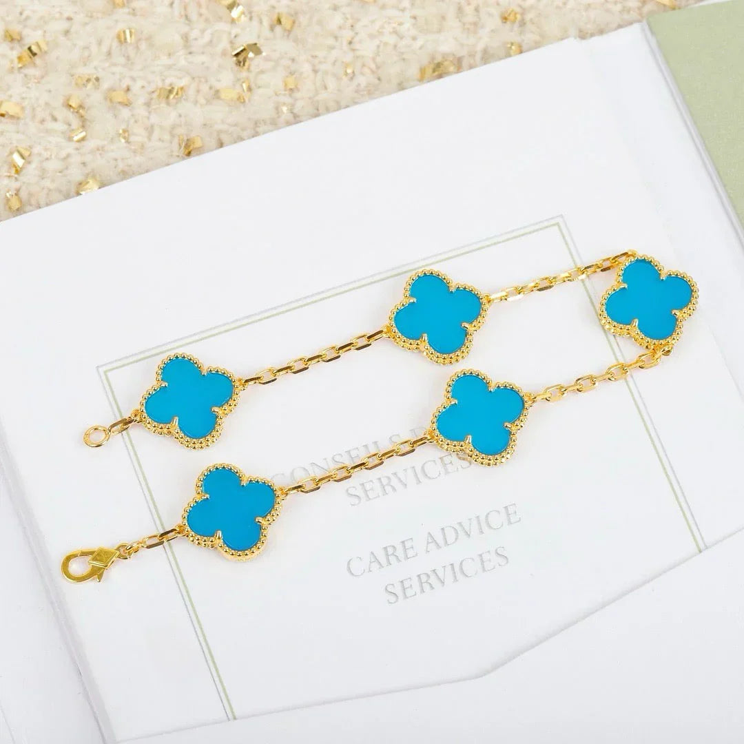 [Royal Top] CLOVER 5 MOTIF TURQUOISE BRACELET COLLECTION