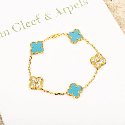 [Royal Top] CLOVER 5 MOTIF TURQUOISE BRACELET COLLECTION