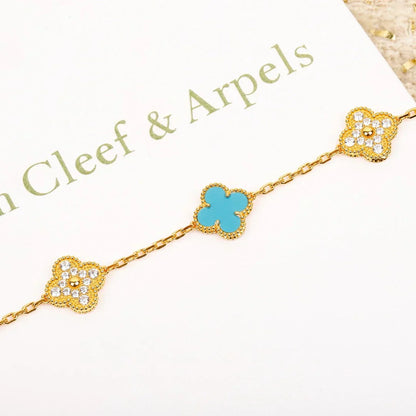 [Royal Top] CLOVER 5 MOTIF TURQUOISE BRACELET COLLECTION