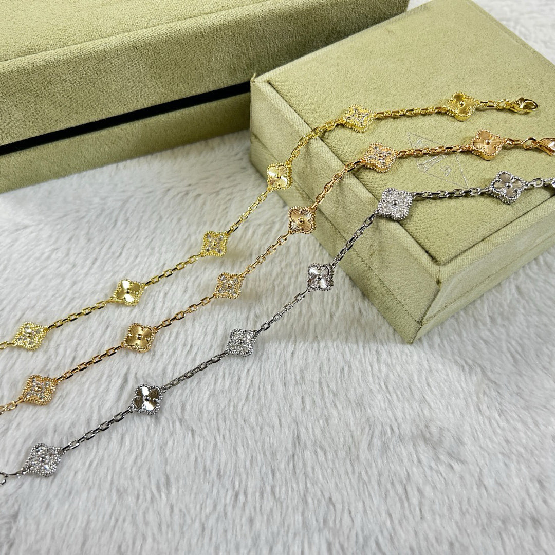 [Royal Top]CLOVER 6 MOTIF DIAMOND LASER BRACELET