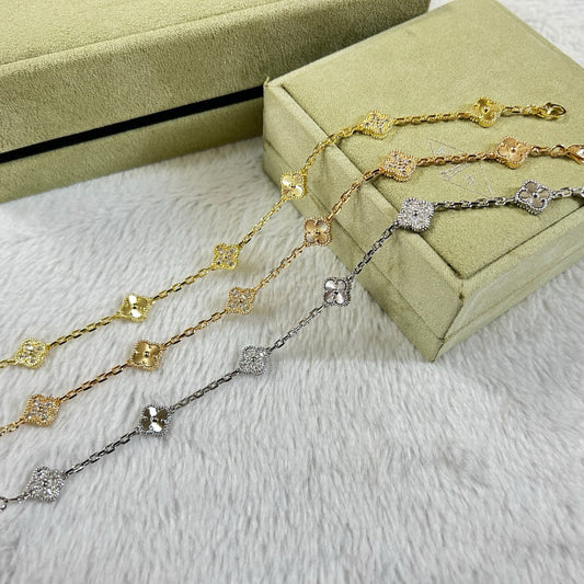[Royal Top]CLOVER 6 MOTIF DIAMOND LASER BRACELET