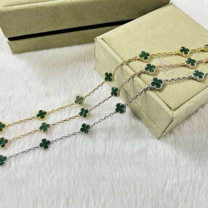 [Royal Top]CLOVER 6 MOTIF MALACHITE BRACELET