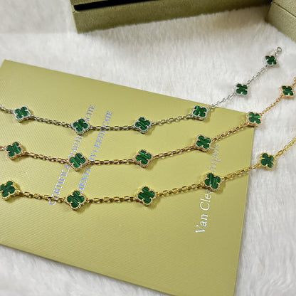 [Royal Top]CLOVER 6 MOTIF MALACHITE BRACELET