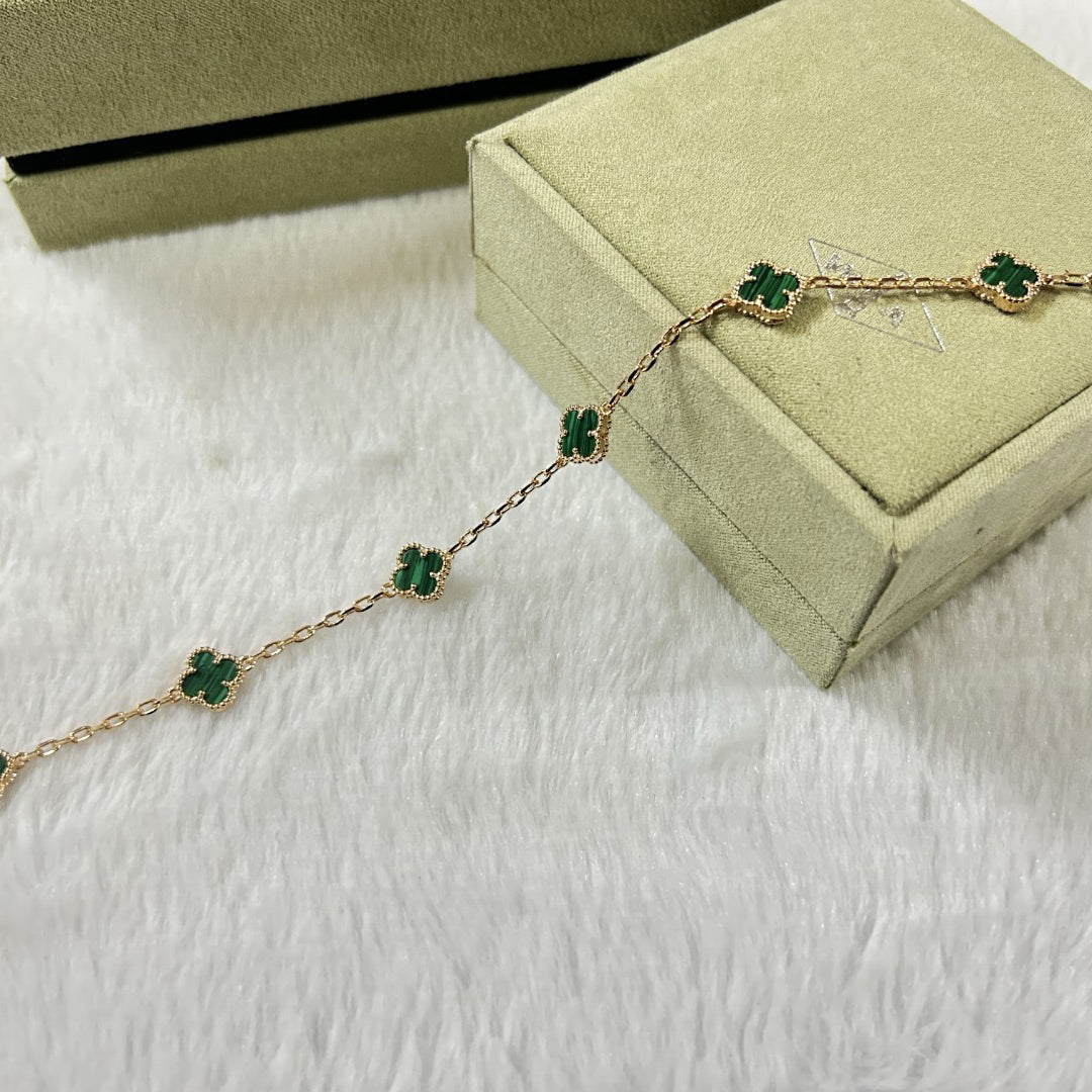 [Royal Top]CLOVER 6 MOTIF MALACHITE BRACELET