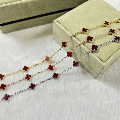[Royal Top]CLOVER 6 MOTIF RED AGATE BRACELET