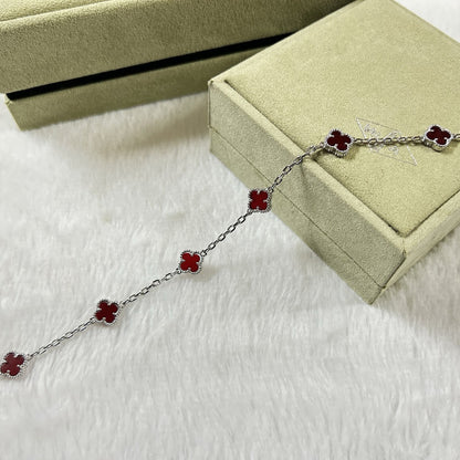 [Royal Top]CLOVER 6 MOTIF RED AGATE BRACELET