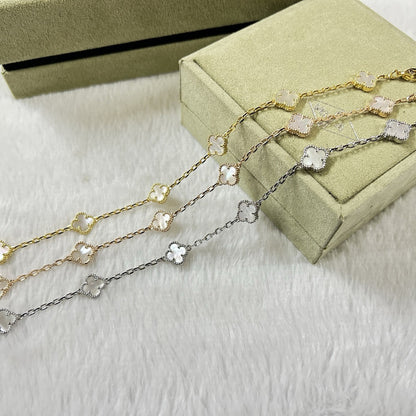 [Royal Top]CLOVER 6 MOTIF WHITE MOP BRACELET