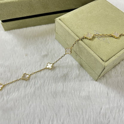 [Royal Top]CLOVER 6 MOTIF WHITE MOP BRACELET