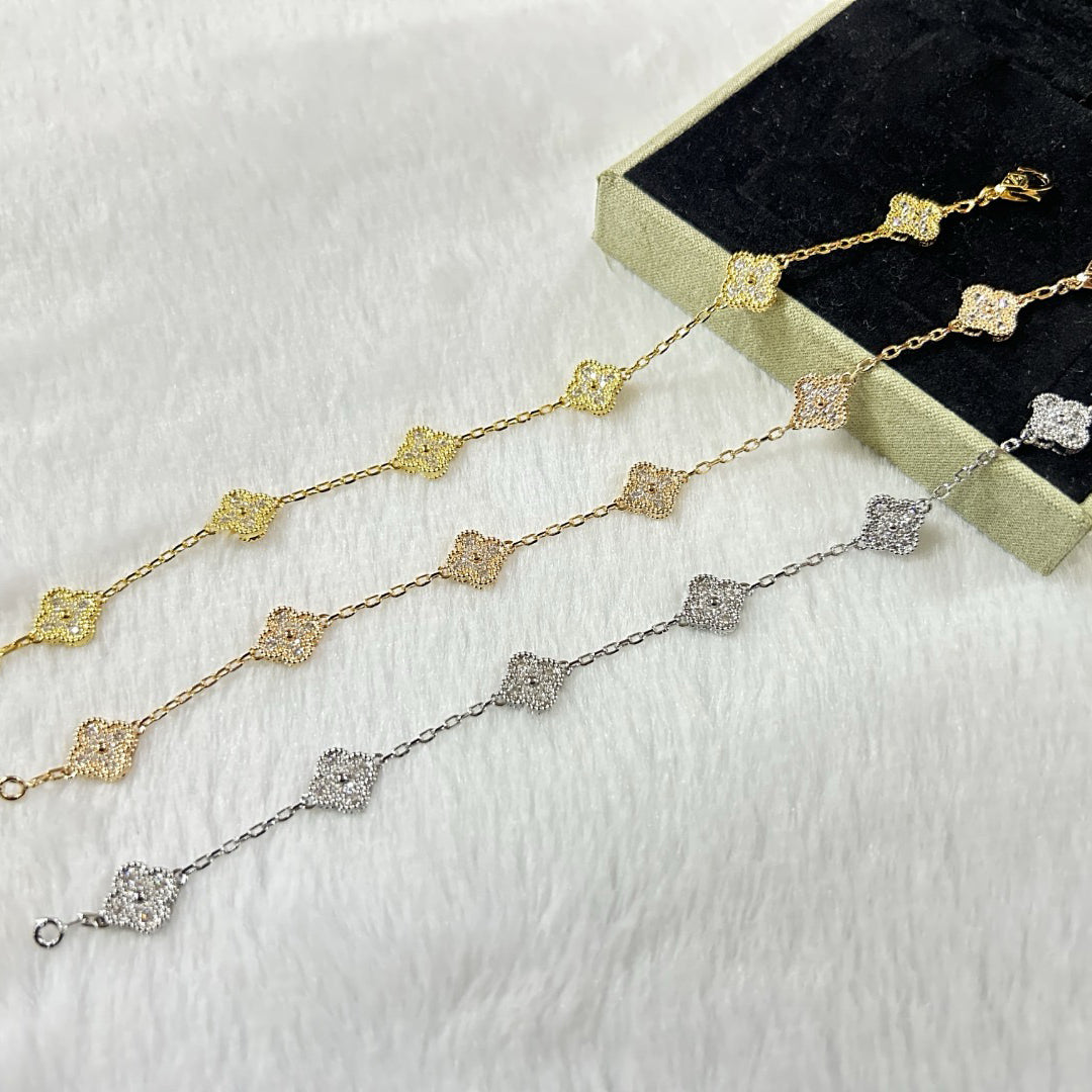 [Royal Top]CLOVER 6 MOTIF DIAMOND BRACELET