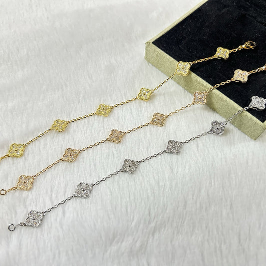 [Royal Top]CLOVER 6 MOTIF DIAMOND BRACELET