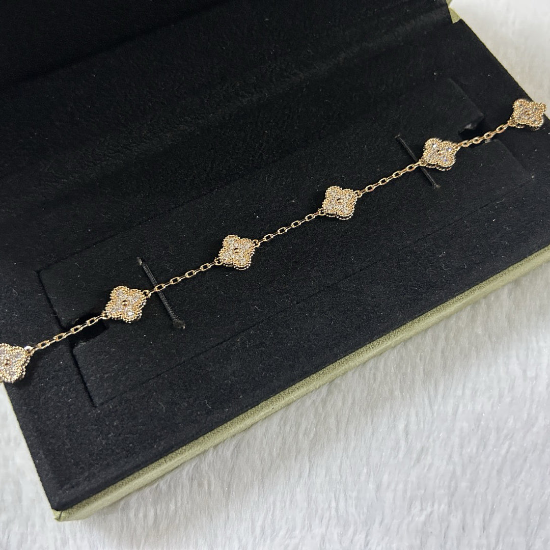 [Royal Top]CLOVER 6 MOTIF DIAMOND BRACELET