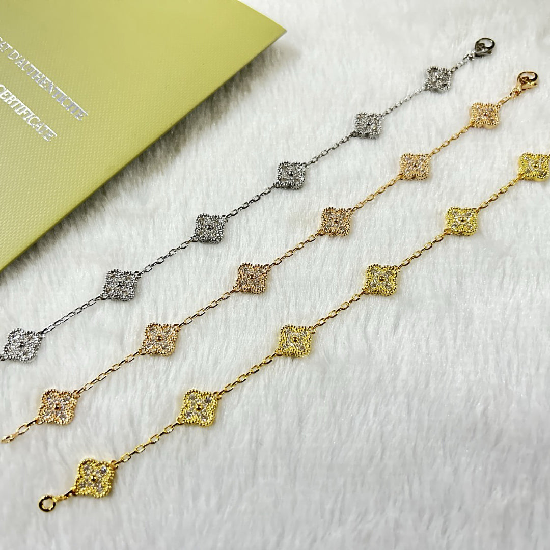 [Royal Top]CLOVER 6 MOTIF DIAMOND BRACELET