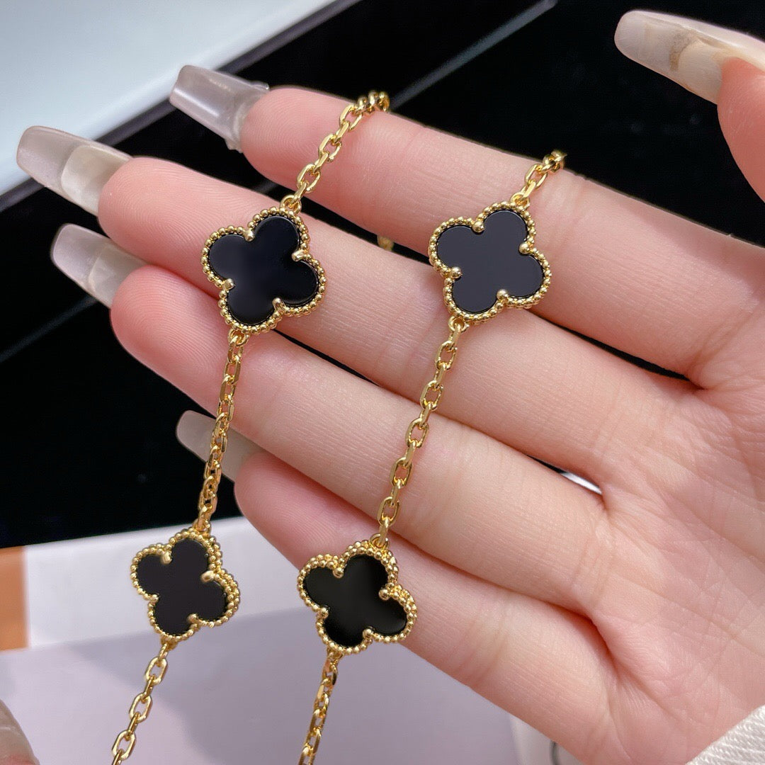 [Royal Top]CLOVER 10 MOTIFS ONYX NECKLACE