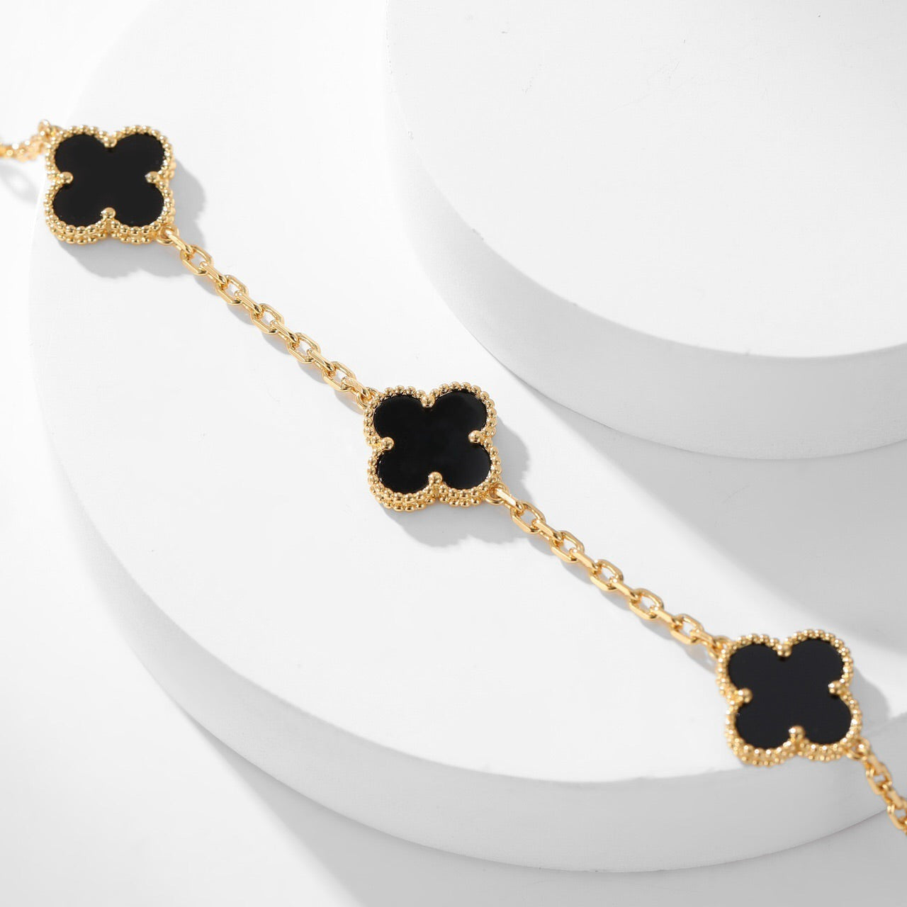 [Royal Top]CLOVER 10 MOTIFS ONYX NECKLACE