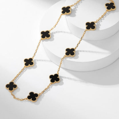 [Royal Top]CLOVER 10 MOTIFS ONYX NECKLACE