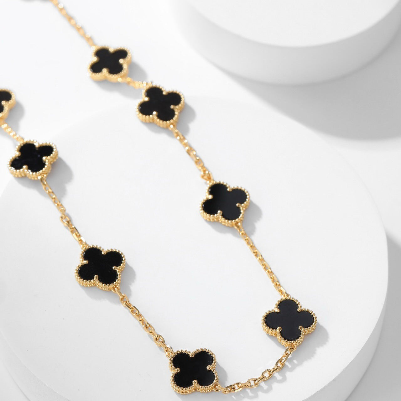 [Royal Top]CLOVER 10 MOTIFS ONYX NECKLACE