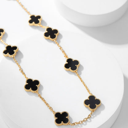 [Royal Top]CLOVER 10 MOTIFS ONYX NECKLACE