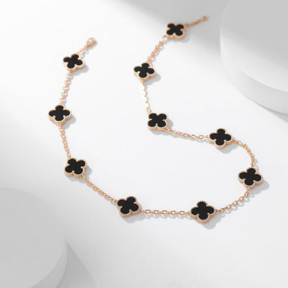 [Royal Top]CLOVER 10 MOTIFS ONYX NECKLACE