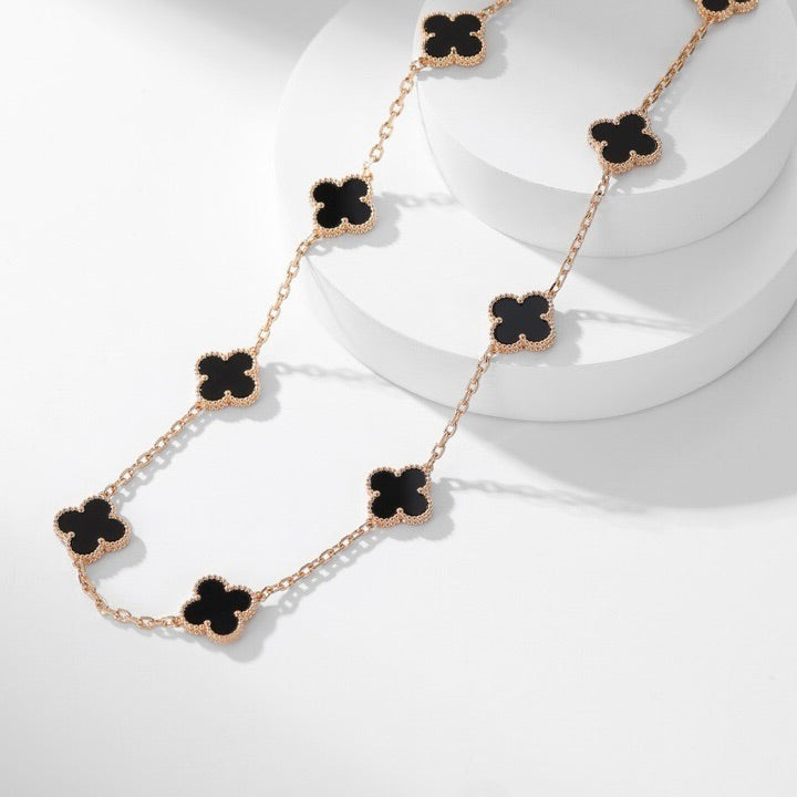 [Royal Top]CLOVER 10 MOTIFS ONYX NECKLACE