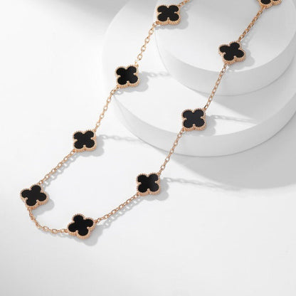[Royal Top]CLOVER 10 MOTIFS ONYX NECKLACE