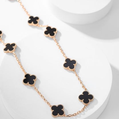 [Royal Top]CLOVER 10 MOTIFS ONYX NECKLACE