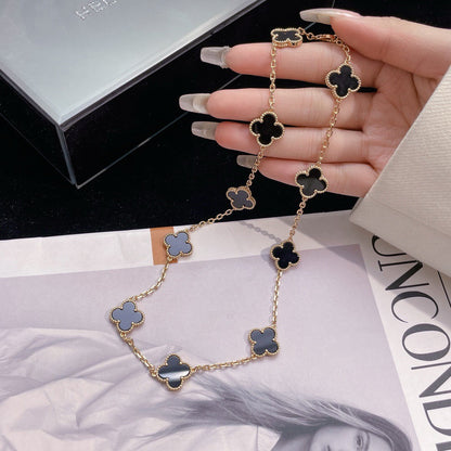 [Royal Top]CLOVER 10 MOTIFS ONYX NECKLACE
