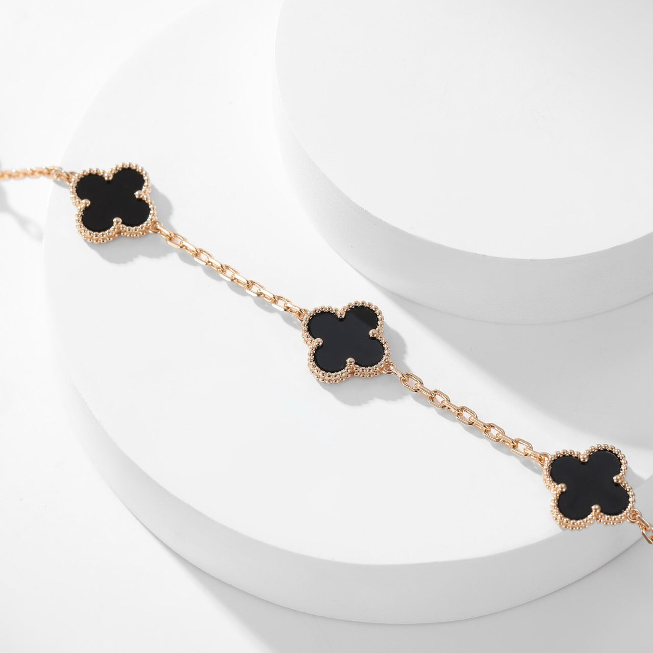 [Royal Top]CLOVER 10 MOTIFS ONYX NECKLACE