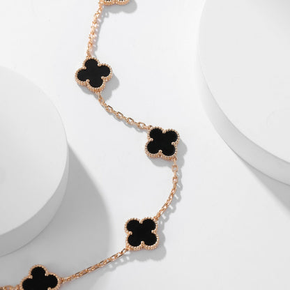 [Royal Top]CLOVER 10 MOTIFS ONYX NECKLACE