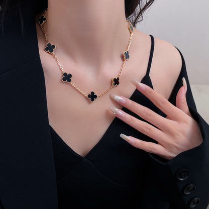 [Royal Top]CLOVER 10 MOTIFS ONYX NECKLACE