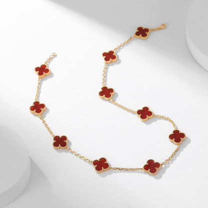 [Royal Top]CLOVER 10 MOTIFS CARNELIAN NECKLACE