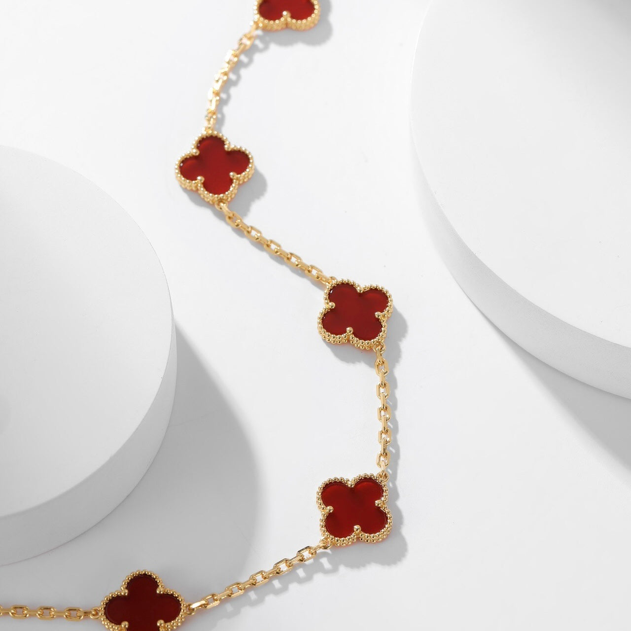 [Royal Top]CLOVER 10 MOTIFS CARNELIAN NECKLACE