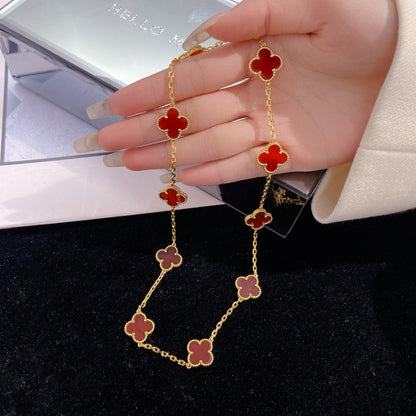 [Royal Top]CLOVER 10 MOTIFS CARNELIAN NECKLACE