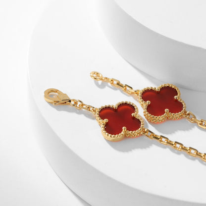 [Royal Top]CLOVER 10 MOTIFS CARNELIAN NECKLACE