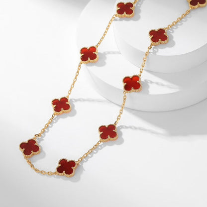 [Royal Top]CLOVER 10 MOTIFS CARNELIAN NECKLACE