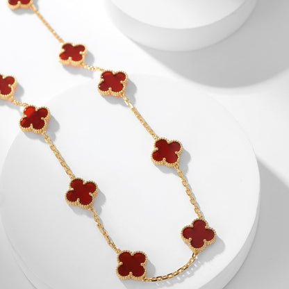 [Royal Top]CLOVER 10 MOTIFS CARNELIAN NECKLACE