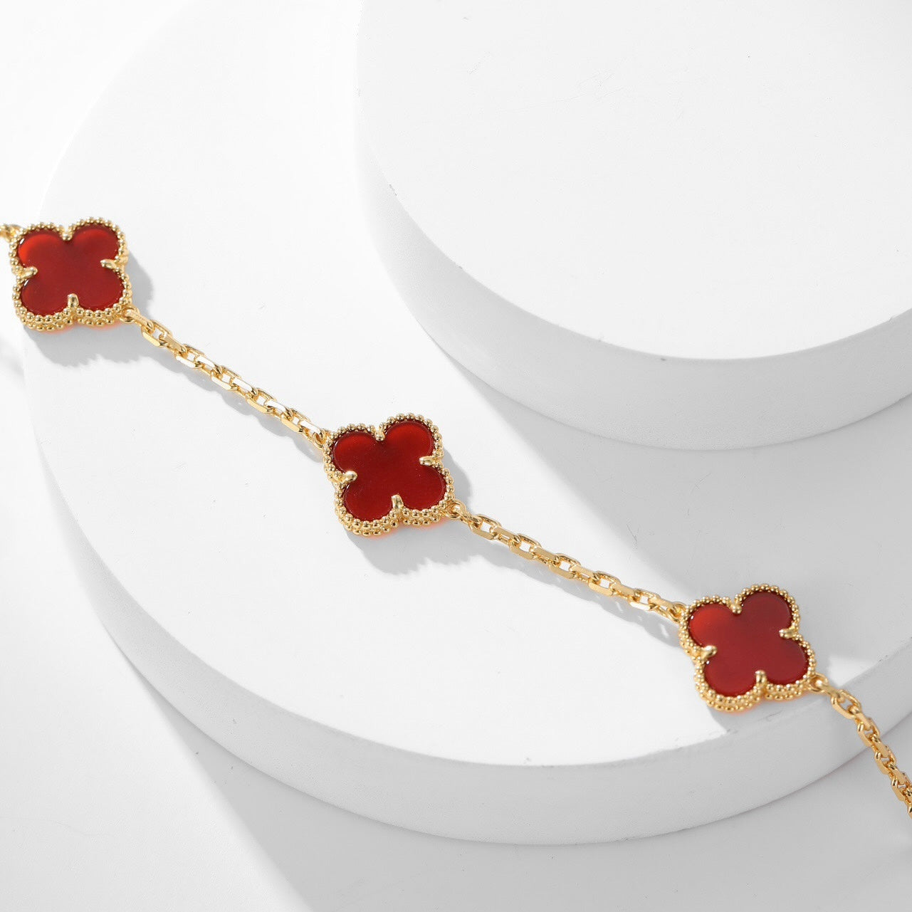 [Royal Top]CLOVER 10 MOTIFS CARNELIAN NECKLACE