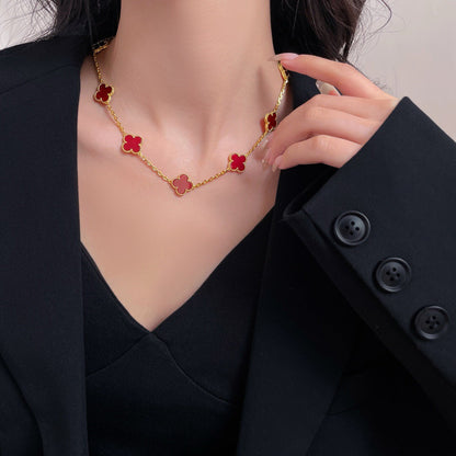 [Royal Top]CLOVER 10 MOTIFS CARNELIAN NECKLACE