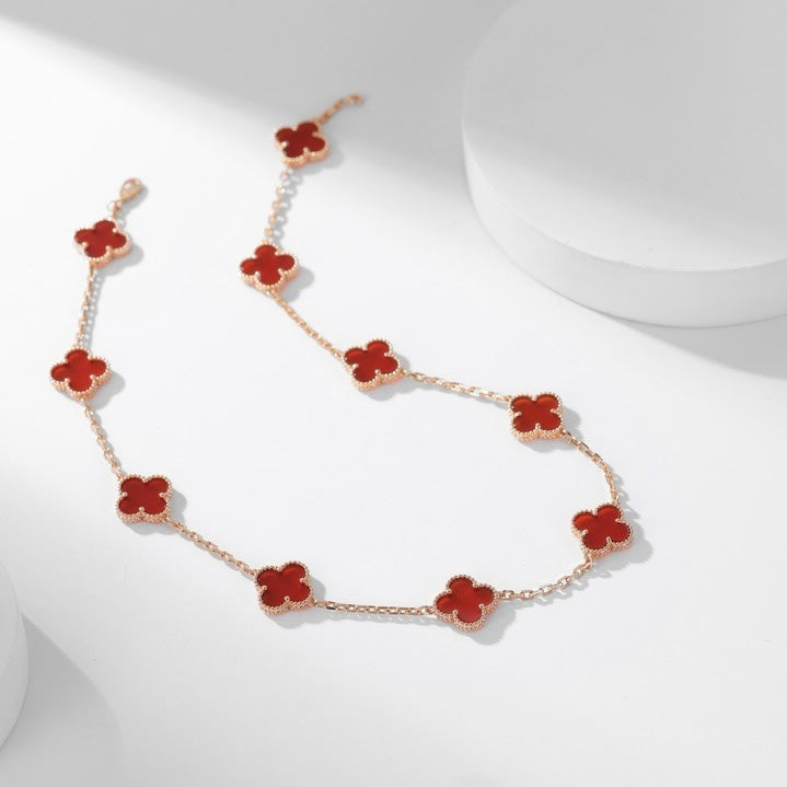 [Royal Top]CLOVER 10 MOTIFS CARNELIAN NECKLACE