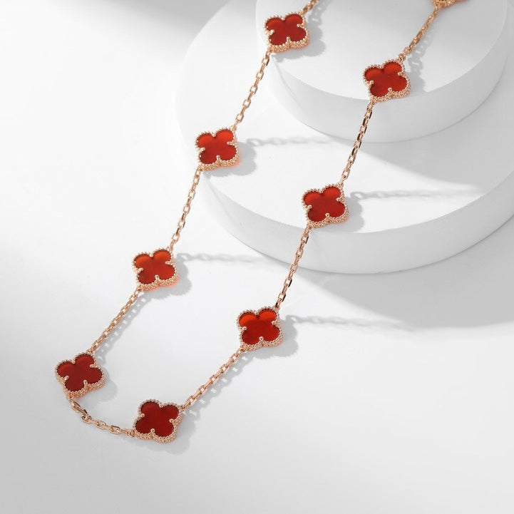 [Royal Top]CLOVER 10 MOTIFS CARNELIAN NECKLACE