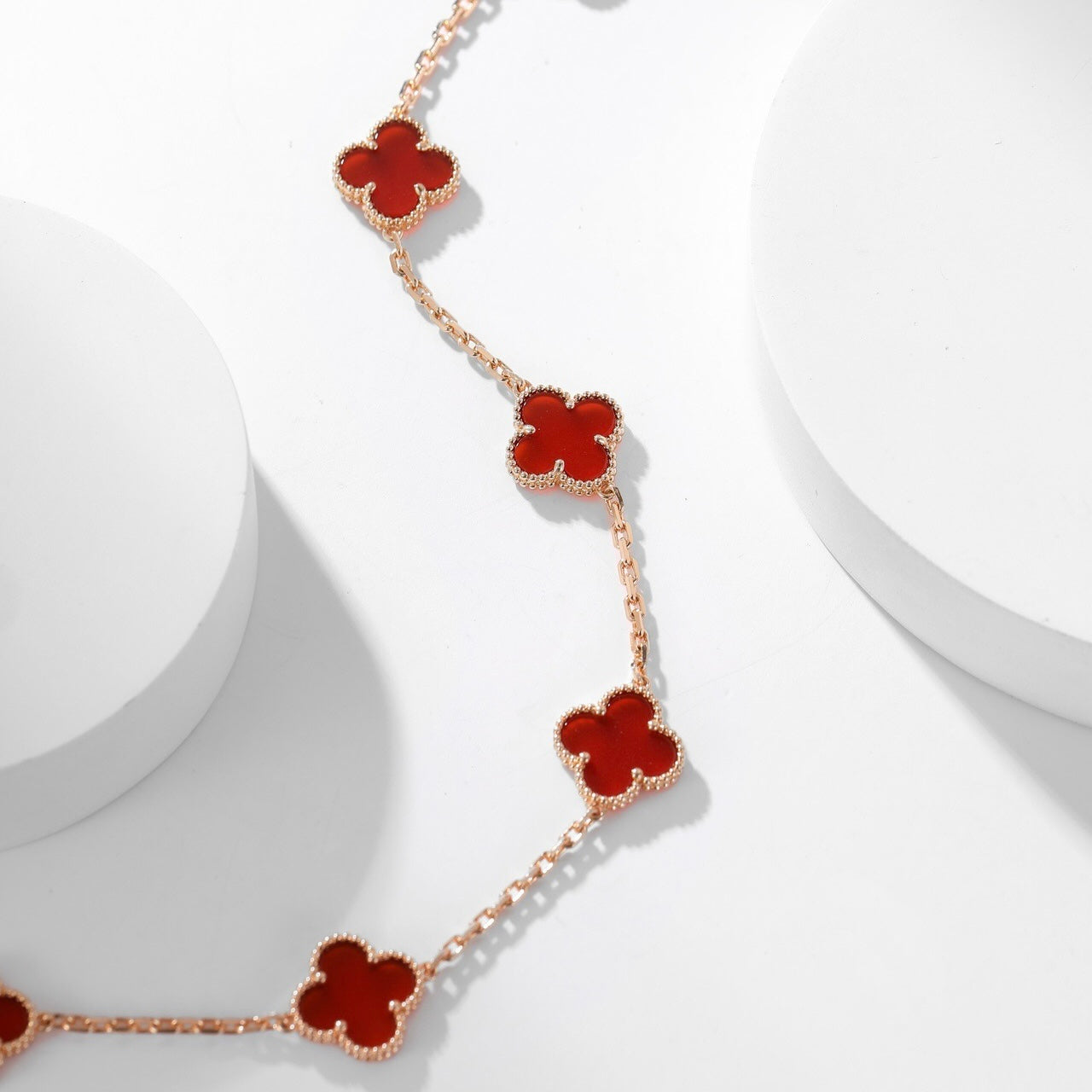 [Royal Top]CLOVER 10 MOTIFS CARNELIAN NECKLACE